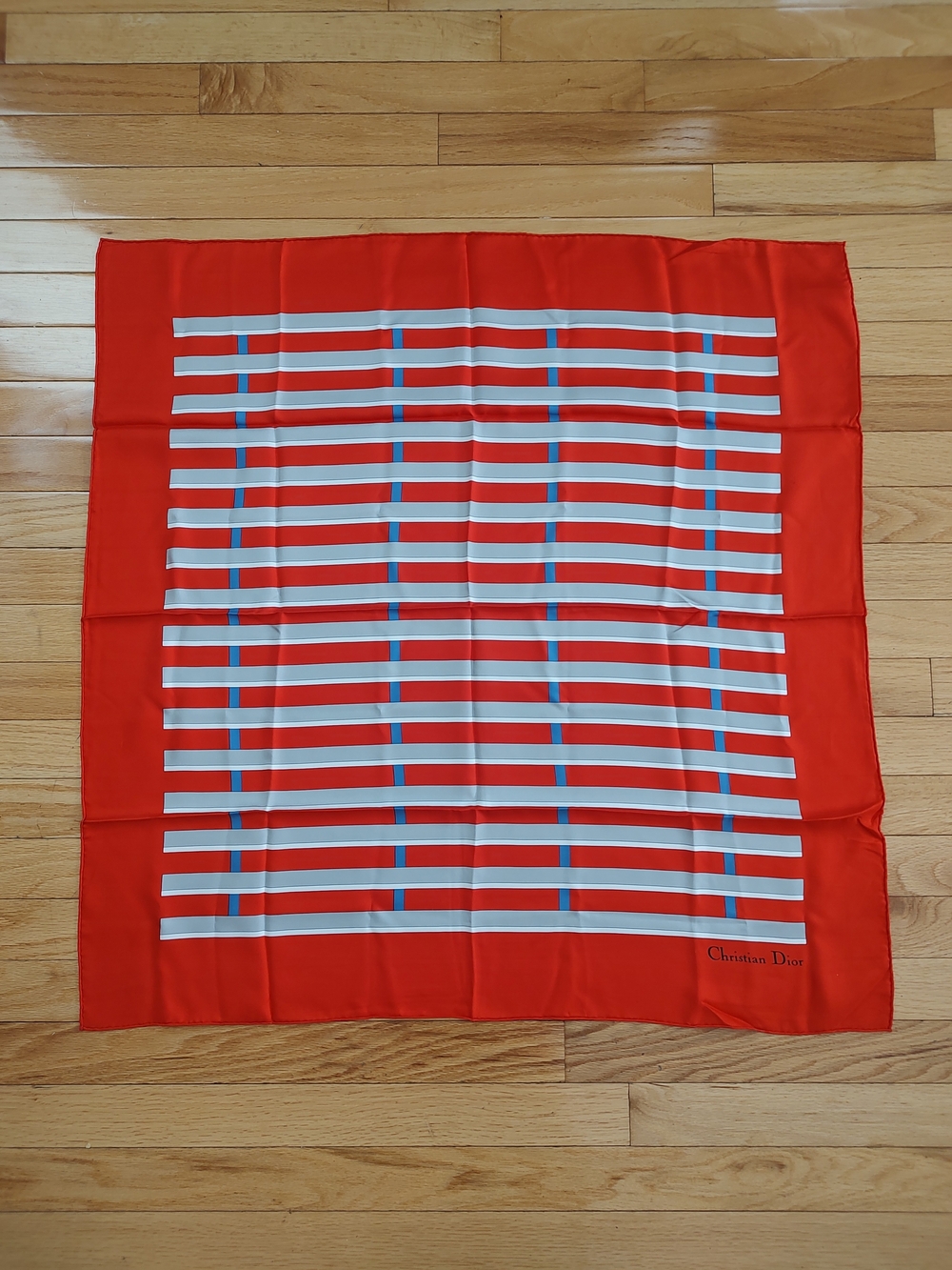 Dior silk striped large scarf EUC